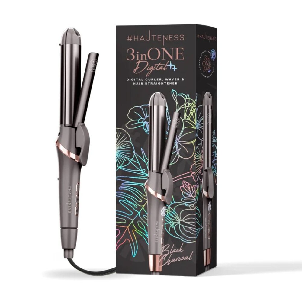 HAUTENESS 3inONE Multistyler Flat Iron & Curling System - Black - Picture 2 of 3